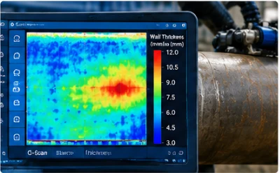 External corrosion C-scan wall-thickness map