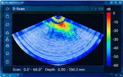 S-scan ultrasonic view of external corrosion